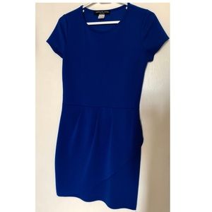 Short sleeve blue mini dress